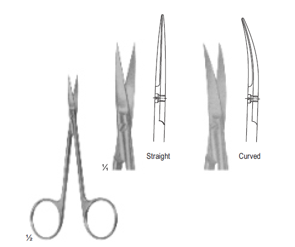 Iris Scissor 11.5 CM (Sharp/Sharp) Delicate Curved (GN-3244) 02-278-11.5
