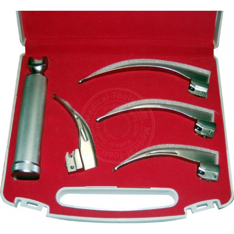 Mc-Intoch Conventional Laryngoscope Set of Four Blades 1, 2, 3, 4 - Heuer