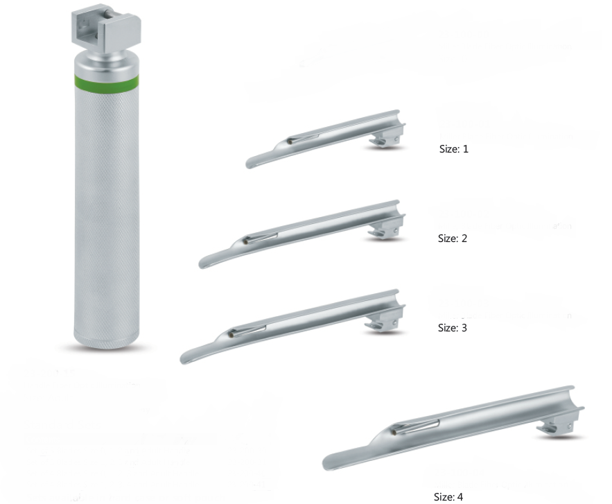 Miller Laryngoscope set of Four Blades 1,2,3,4 787000