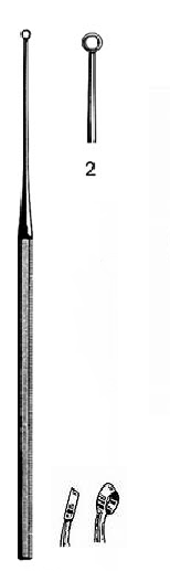 Buck Ear Curette Curved  NO.2 Blunt tip 3 MM, 15 CM ENT-6722