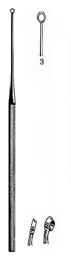 [12830] Buck Ear Curette Curved  NO.3 Blunt tip 4 MM, 15 CM ENT-6723