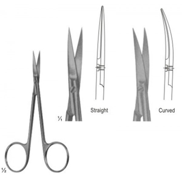 [12862] Iris Scissor  9 CM  (Sharp/Sharp) Curved (GN-3237)