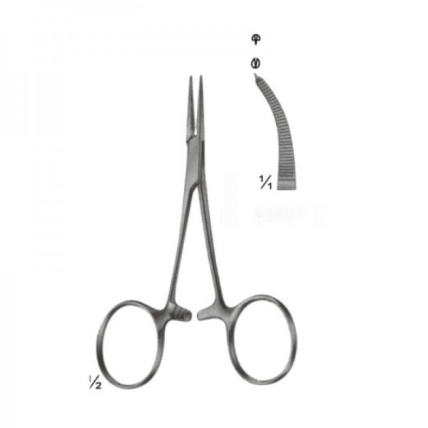[12897] Halsted-Mosquito Forceps 1/2 Teeth Curved 12.5 CM (GN-4279)
