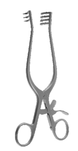 [12909] Weitlaner Retractor 3x4 Prongs Semi-Sharp 16.5 CM (GN-4748)