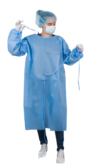 Isolation Gown Blue 125 cm X 150 cm