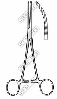 [12274] Rochester-Ochsner Forceps With Teeth Curved 24 CM J-17-130
