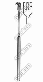 [10508] Hook Retractor with Three Prongs Sharp 16 CM  J-19-058