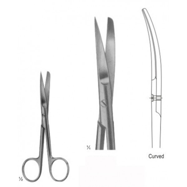 [12848] Operating scissors 14.5CM (sharp/blunt) curved (GN-3125) 02.124.14