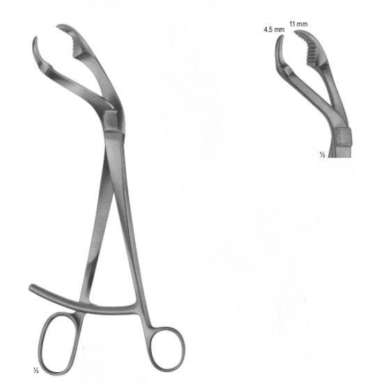 Verbrugge Bone Holding Forceps with Lip Joint 25.5 CM. 10-164-25