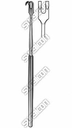 [10507] Hook Retractor with Two Prongs Sharp 16 CM J-19-057