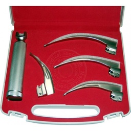 [10093] Mc-Intoch Conventional Laryngoscope Set of Four Blades 1, 2, 3, 4 - Heuer